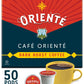 Oriente Dark Roast Cuban Coffee Pods, 50 Ct | Cafe Oriente Authentic Cuban Coffee Inspired Style | 100% Arabica Coffee | Solar E