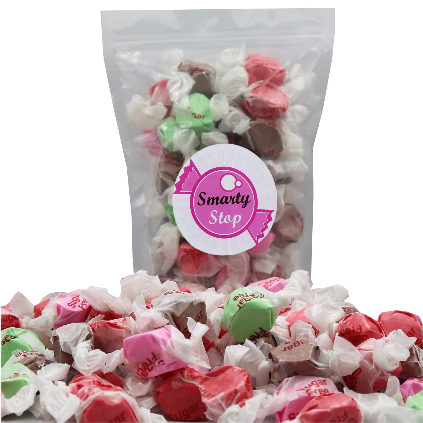 Gourmet Soft And Chewy Salt Water Taffy Candies - Individually Wrapped - Bulk Bags (Sugar Free Taffy Lite, 2 Pound (Pack Of 1))