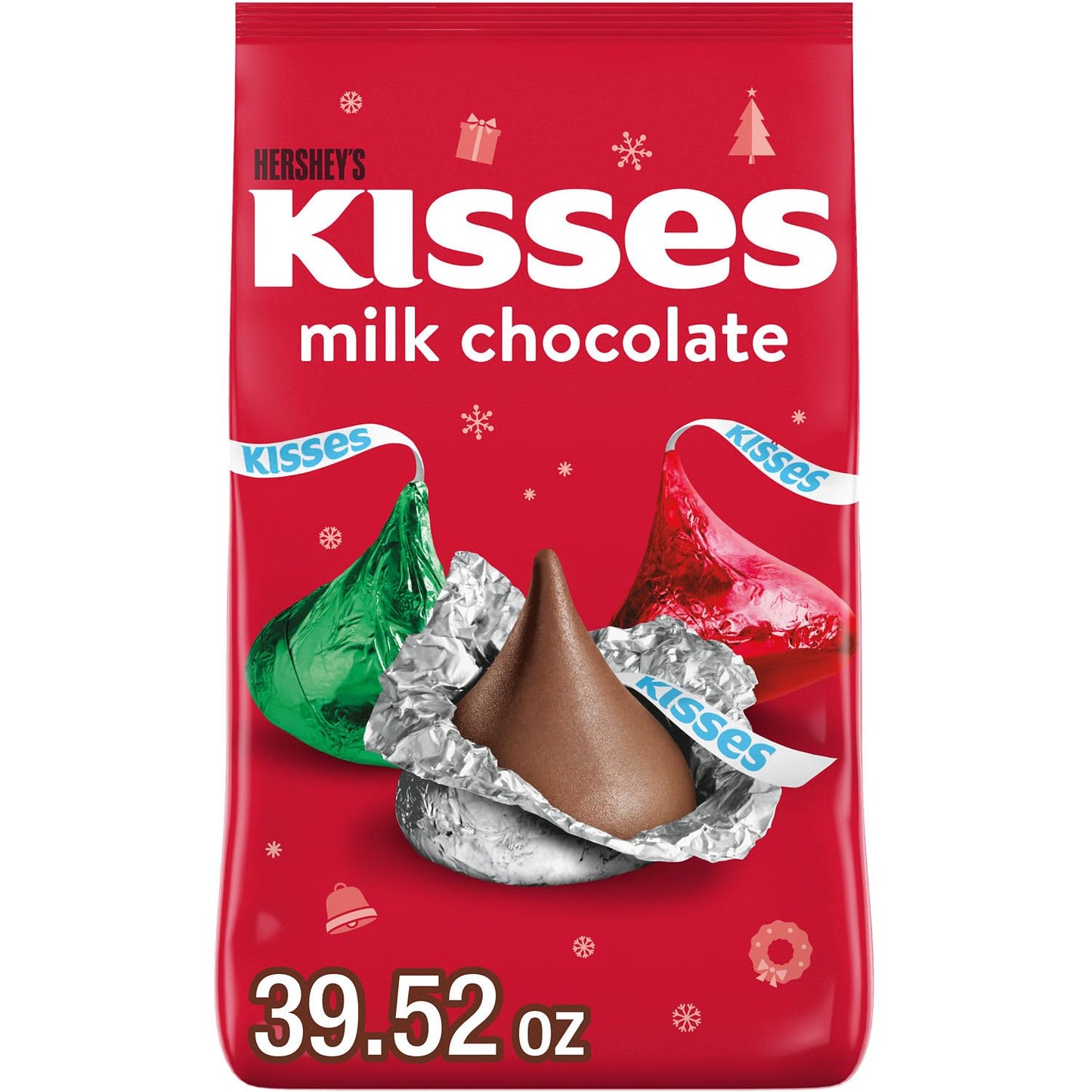 HERSHEYS KISSES Milk Chocolate Bulk Candy Bag, 39.52 oz, Christmas Treats, Model 10034000454034