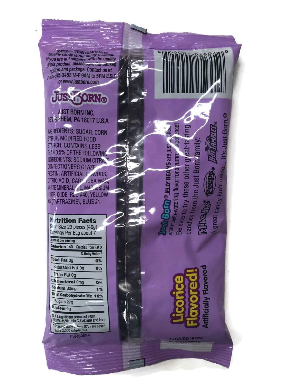 Just Born Jelly Beans, Licorice Flavored, 10 Oz. Bags (Set Of 2)