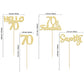 Gyufise 24Pcs Gold Glitter 70Th Birthday Cupcake Toppers Hello 70 Seventy Cake Toppers 70 & Fabulous Cupcake Picks For 70Th Birt