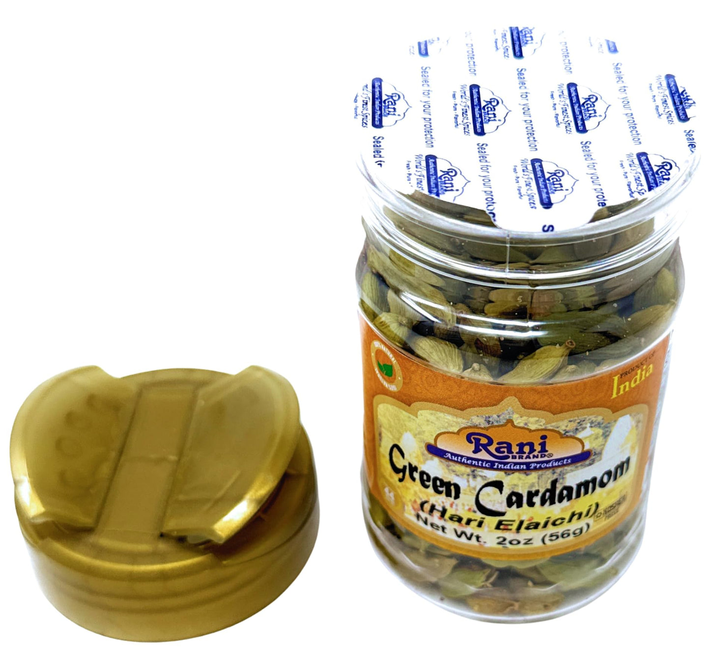 Rani Green Cardamom Pods Spice, All Natural, Vegan, Gluten Friendly, 2oz (56g) PET Jar, Product of India