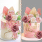 26Pcs Flower Boho Cake Toppers Butterfly Cake D  Cor Acrylic Minimalist Art Lady Face Cake Toppers With Palm Leaves Artificial V