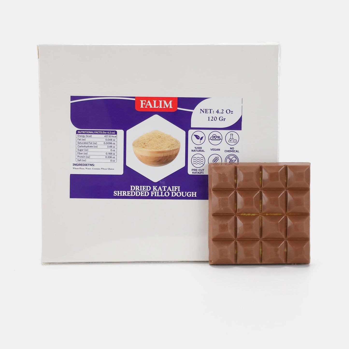 Kataifi Shredded Fillo Dough 4.2 Oz (120 G.) For Dubai Chocolate Bar Pistachio - Kadayif For Knafeh Pistachio Chocolate Bar Past