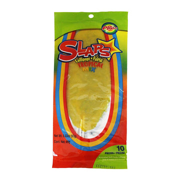 Pigui | Slaps Tropical Flavor Paletas Mexian Candy (20 Lollipops)
