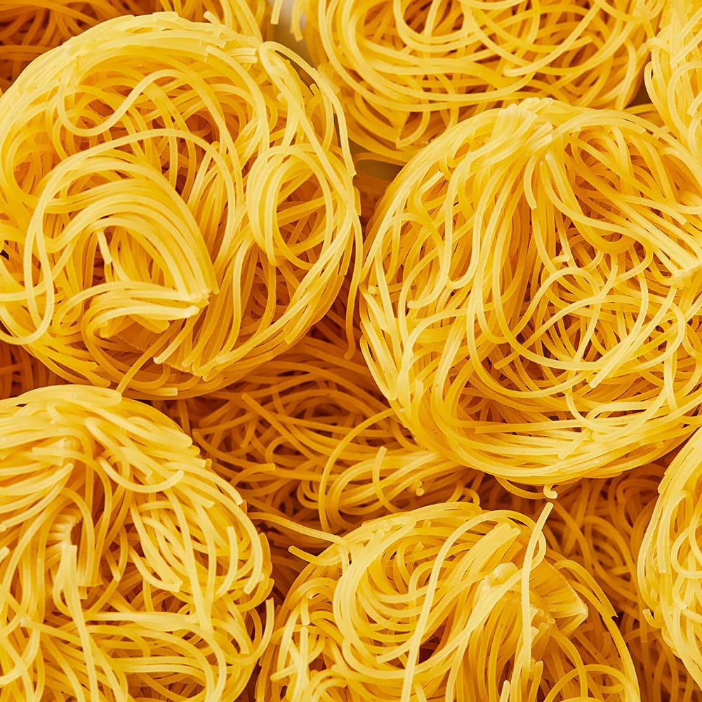 Delallo Capellini Egg Pasta Nests, Angel Hair Long-Cut Pasta, 8.8Oz Bag