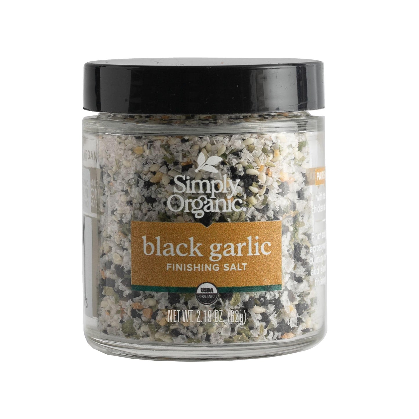 Simply Organic Black Garlic Finishing Salts, 2.19 Ounce