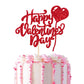 Rsstarxi Happy Valentines Day Cake Topper, Glitter Heart Cake Pick, Red, Paper Material, Wedding Party Decorations