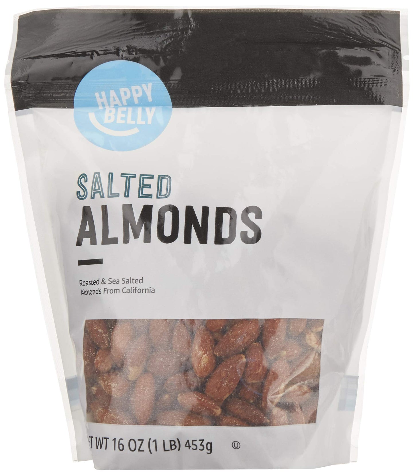 Happy Belly Roasted & Sea Salted California Almonds, 16 oz (Pack of 1)