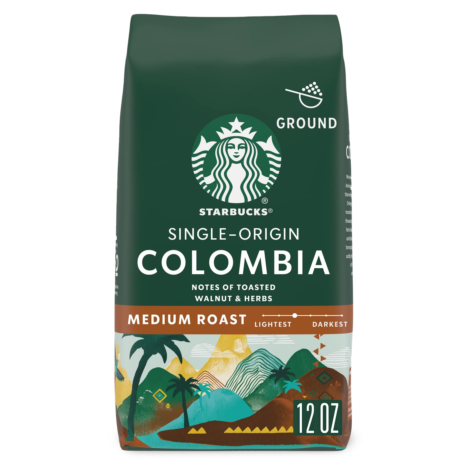 Starbucks Ground Coffee, Medium Roast Coffee, Colombia, 100% Arabica, 1 Bag (12 Oz)