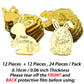 Aiqi Bakes 24 Pieces Happy Easter Bunny Cupcake Toppers, Rabbit Ears Egg Gold Mirror Acrylic Cake Toppers For Easter Spring Them