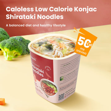 Caloless Konjac Shirataki Noodles, 6 Pack Low Calorie Konjac Pasta Noodles, Low Carbs Beef Noodles Soup, Healthy Noodle Keto & P