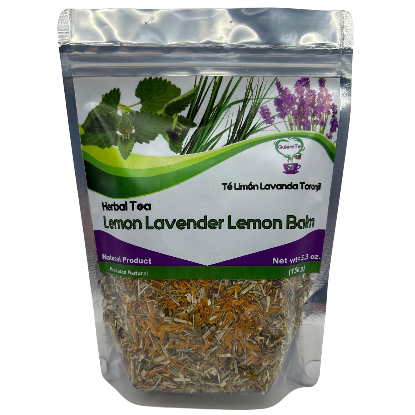 Quiere Te Loose Leaf Tea, Toronjil Chamomile & Lavender, 5.3 oz, Resealable Bag, Natural Herbal Tea from Mexico
