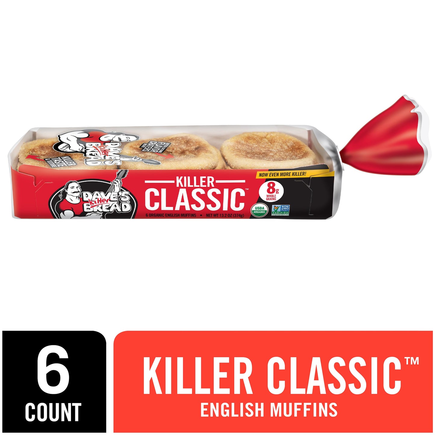 Daves Killer Bread Killer Classic English Muffins, Organic English Muffins, 6 Count