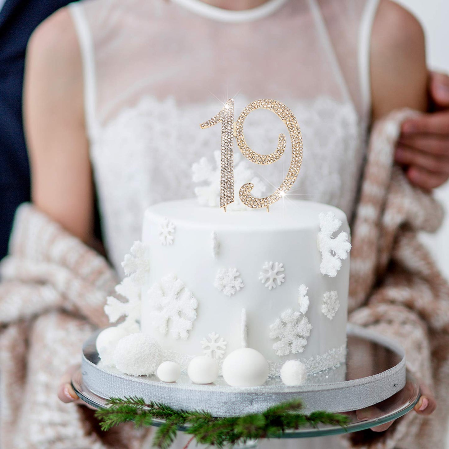Hatcher Lee Bling Crystal 19 Birthday Cake Topper - Best Keepsake | 19Th Party Decorations Gold