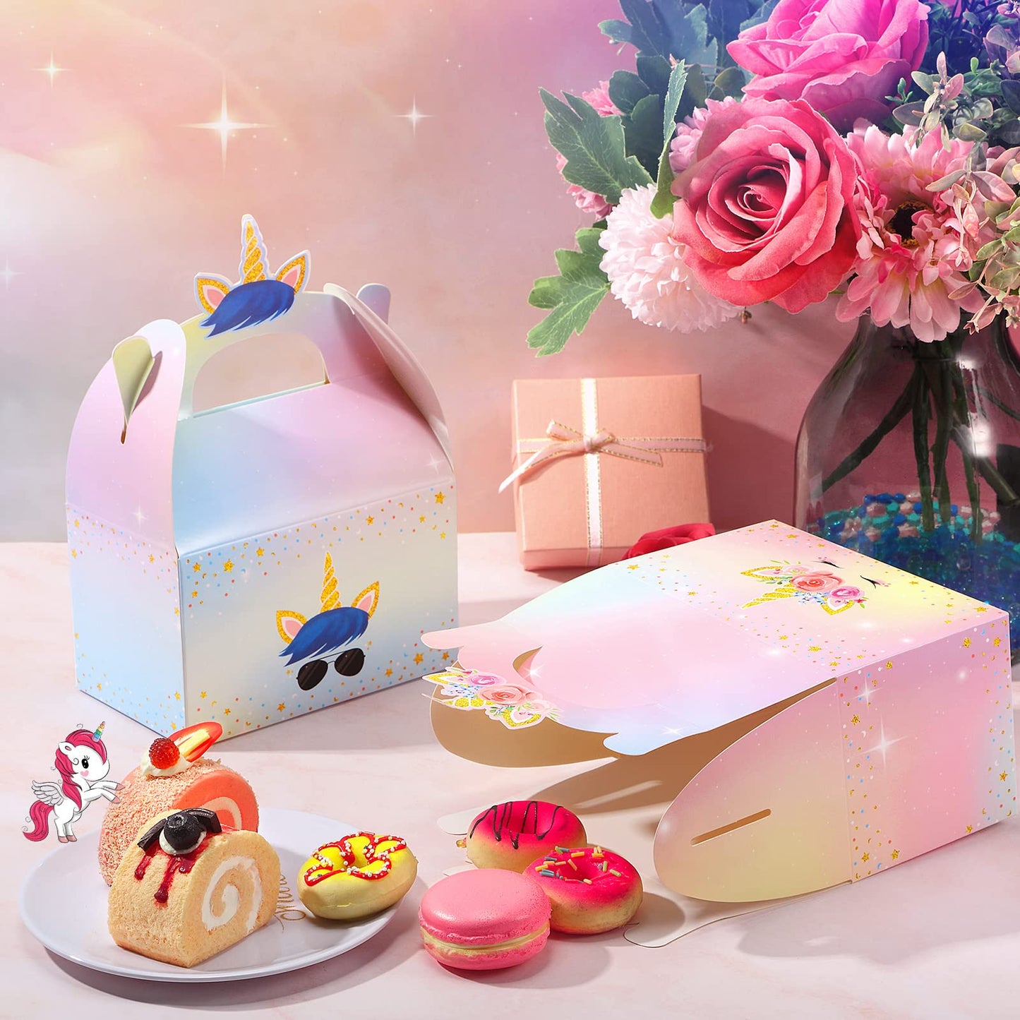 Unicorn Gift Boxes Party Supplies Unicorn Party Favor Boxes Rainbow Unicorn Theme Treat Boxes Candy Goodies Gift Boxes For Girls