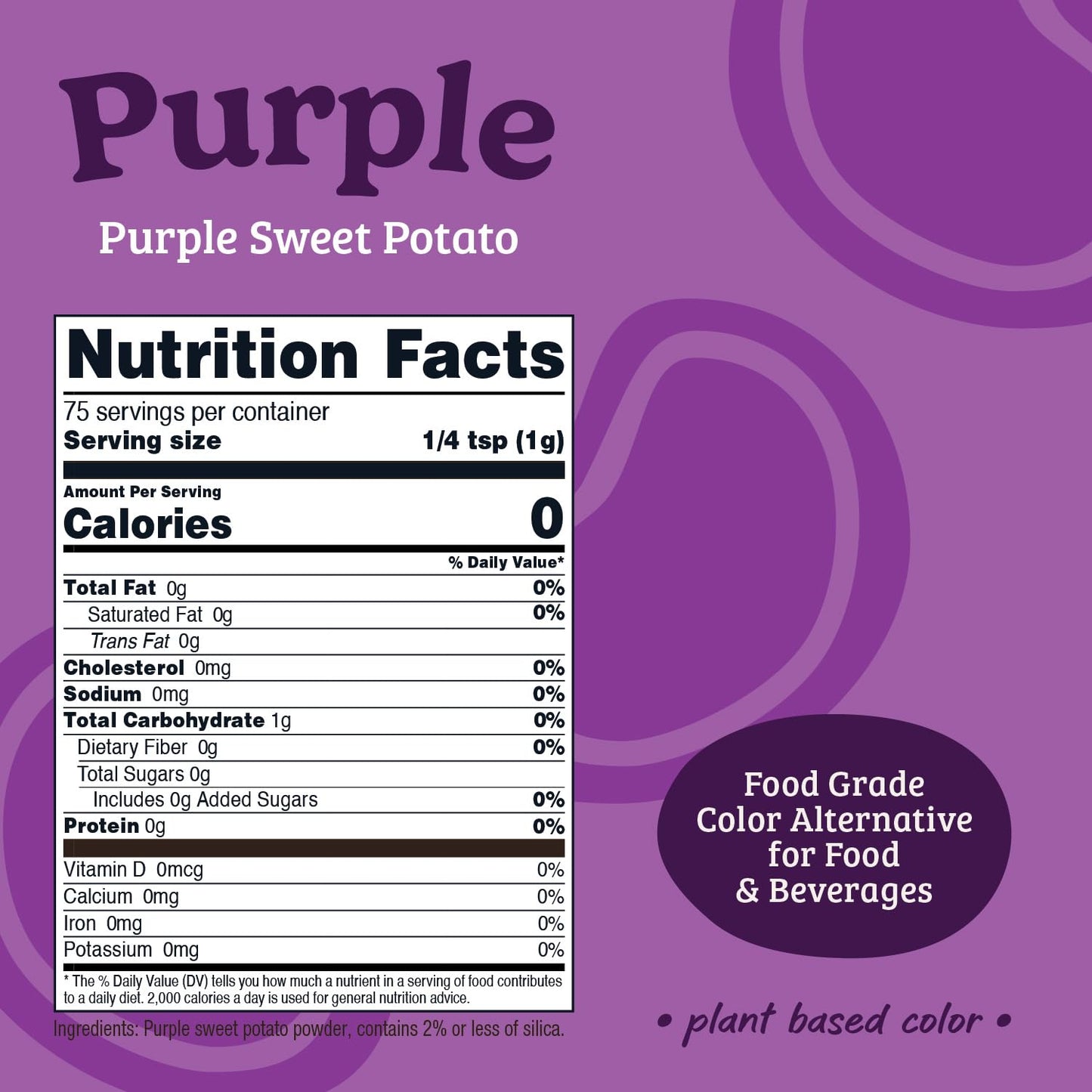 Nutricost Purple Plant Based Food Coloring From Purple Sweet Potato Powder (75 Servings) - Nutricolor Color Alternative For Food