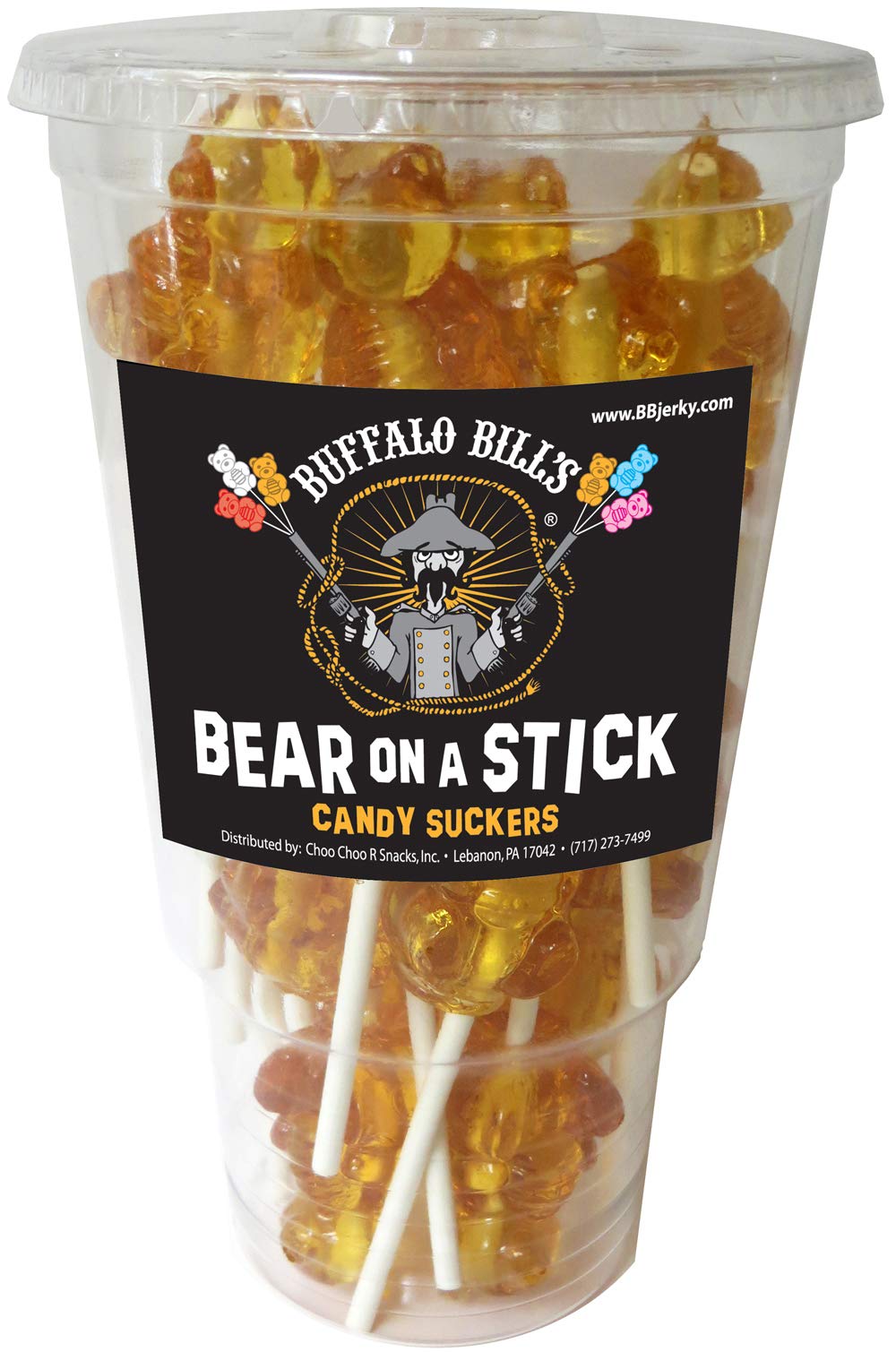 Buffalo Bills Honey Bears On A Stick (24-Ct Cup Wrapped Honey Suckers Made With Real Honey)