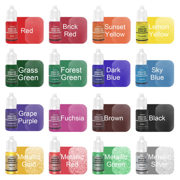 Cakestar Food Coloring Liquid For Airbrush, 16 Colors Airbrush Food Coloring For Cake, Cookies Decorating (.35 Fl.Oz/Bottle)