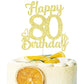 80 Birthday Cake Toppers-Gold Glitter, Eighty Cake Topper, 80 Cake Topper, 80Th Birthday Decorations,80Th Birthday Cake Topper,