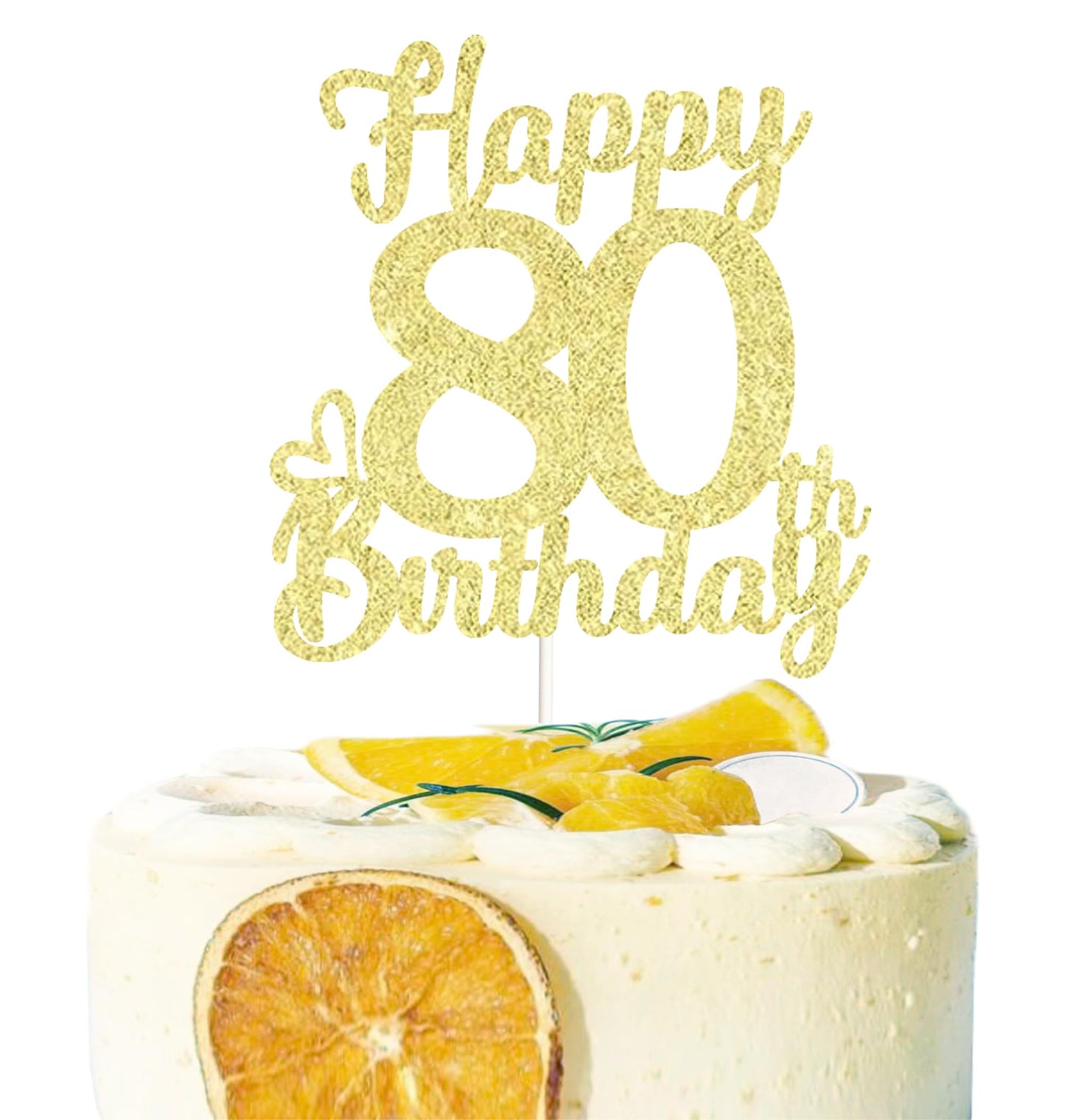 80 Birthday Cake Toppers-Gold Glitter, Eighty Cake Topper, 80 Cake Topper, 80Th Birthday Decorations,80Th Birthday Cake Topper,