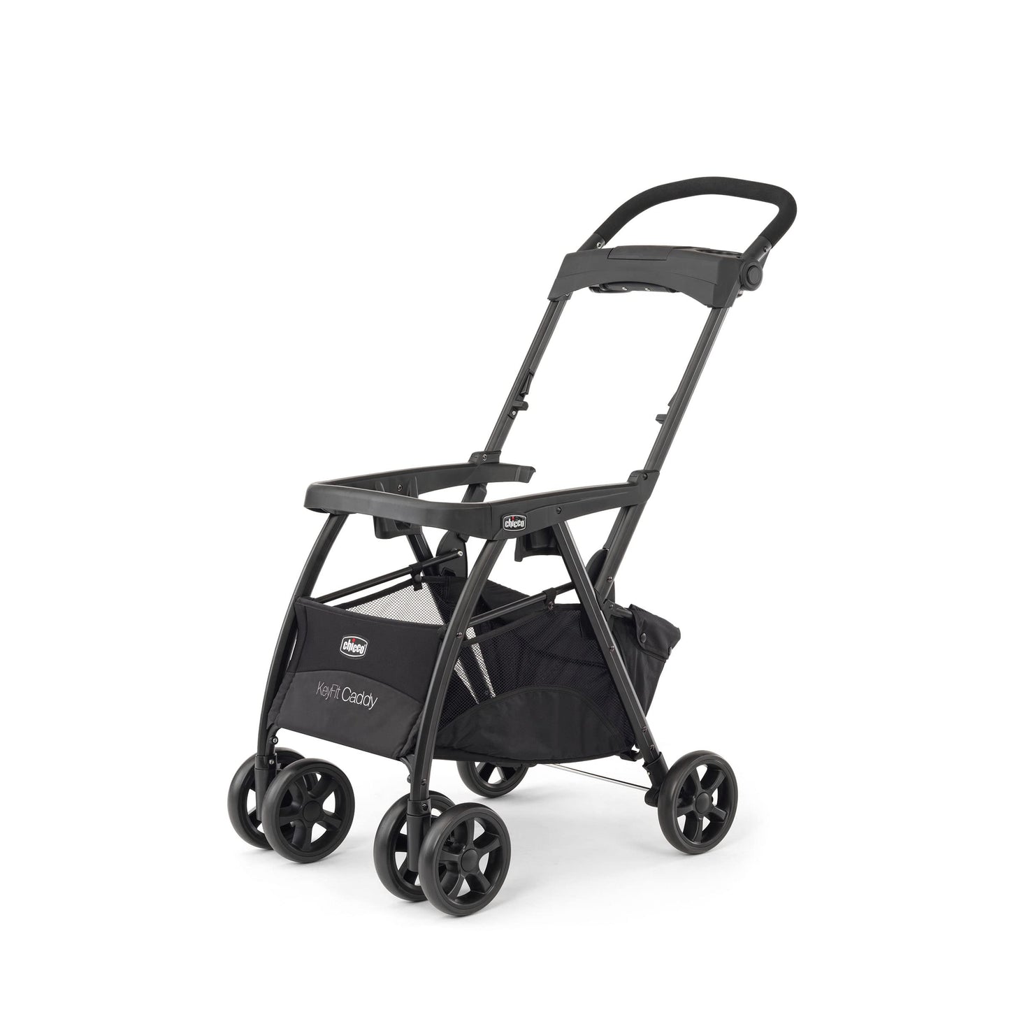 Chicco Keyfit Caddy Frame Stroller, Accepts All Chicco Infant Car Seats, Adjustable Handle, Parent Tray | Black/Black