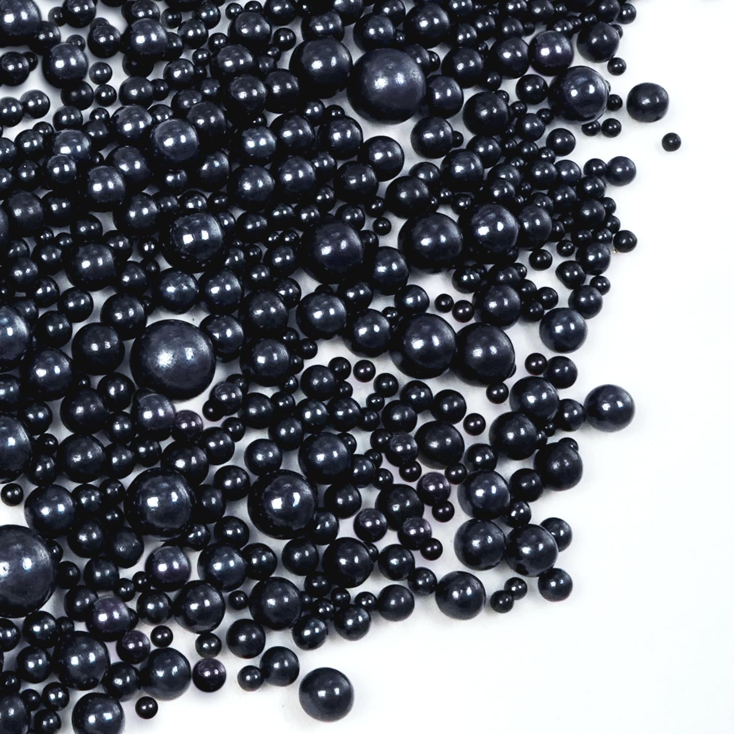 Edible Black Pearl Sprinkles for Cake Decorating, Black Pearl Sugar Sprinkles, 150g/5.29oz, Baking Cake Decorations, Foodgrade T