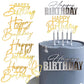 6 Packs Happy Birthday Cake Toppers Side Mirror Acrylic Cake Topper Happy Birthday Cake Decorations Gold Cupcake Toppers Cake De