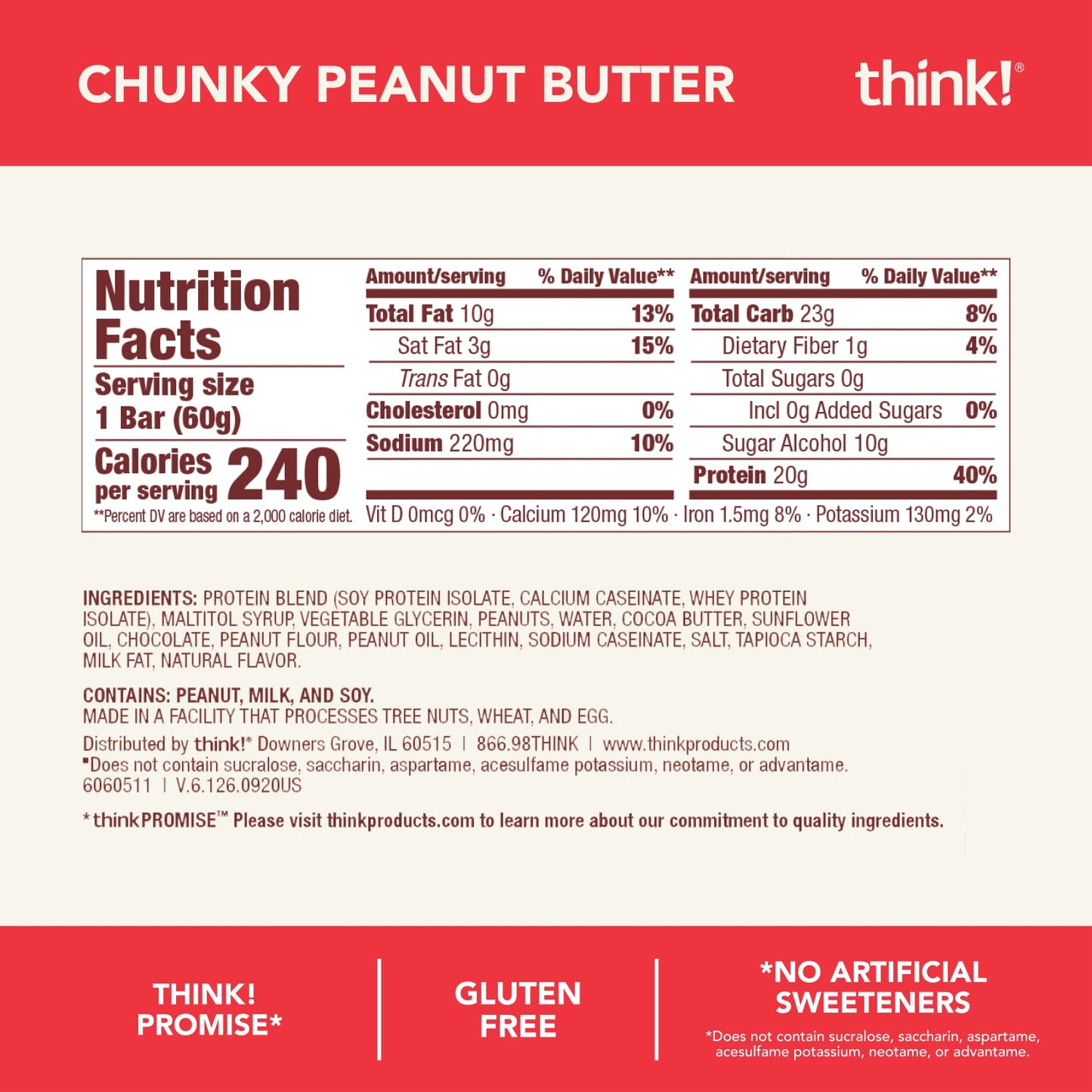 Think, High Protein Bars Variety Pack, 2.1 Ounce