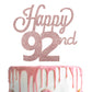 Lingteer Happy 92Nd Birthday Cake Topper - Cheers To 92Nd Birthday 92 Years Old Birthday Party Cake Decorations Sign.