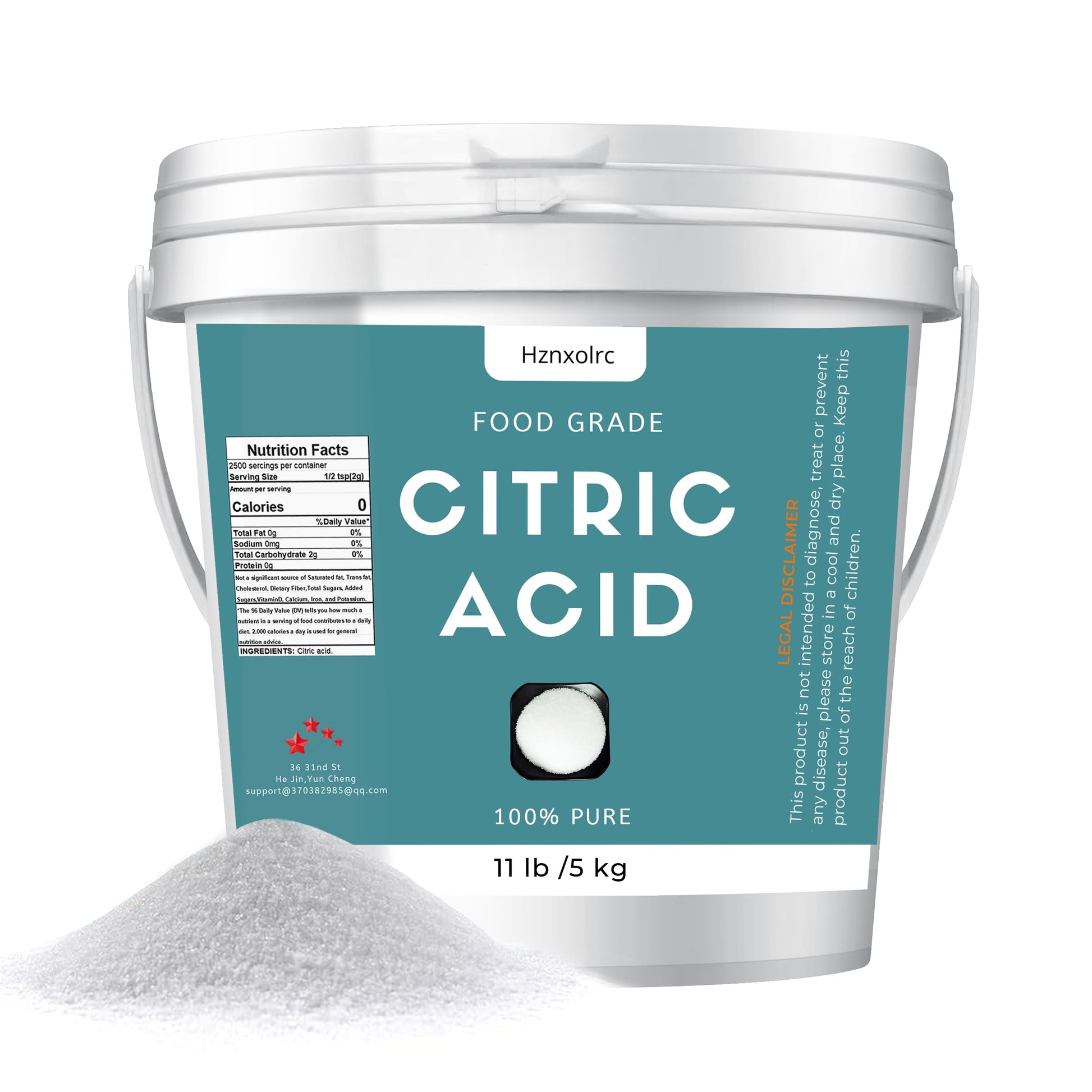 Hznxolrc Citric Acid Powder Food Grade 100% Pure for Cooking Baking 11 lb