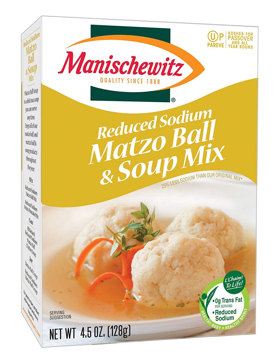 Manischewitz Matzo Ball Soup Mix, Low-Salt 4.5 Oz. (Pack Of 12)