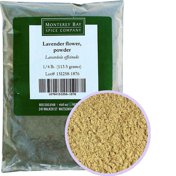 Monterey Bay Herb Co. Lavender Flower Powder | Used for Flavor in Baked Goods & Teas | 1/4 LB
