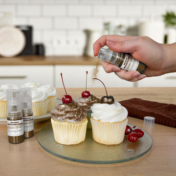Tinker Dust - Brown (4G, 1X Mini Pump) Edible Glitter For Desserts, Beverages, Cupcakes, Cake Pops And Cookies By Bakell