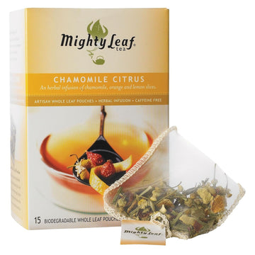 Mighty Leaf Whole Leaf Tea Pouches, Chamomile Citrus, 15/Box (510136)