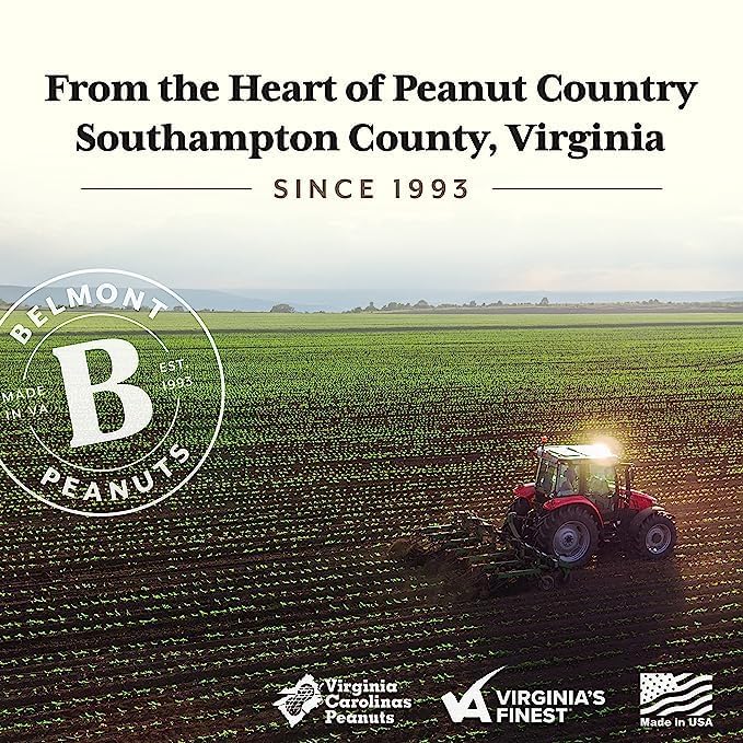 Belmont Peanuts Gourmet Sea-Salted Virginia Peanuts, 25 oz (2 Pack) - Only 3 Simple Ingredients, No Preservatives, 7g Protein -