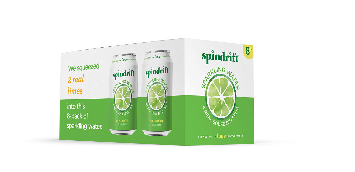 Spindrift Sparkling Water  Lime Flavored  12 Fl Oz (pack of 8)