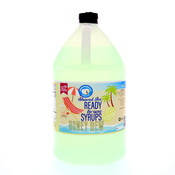 Hypothermias Shaved Ice & Snow Cone Syrup - Gallon (128 fl. oz) - Honey Dew - Made with Non-GMO 100% Pure Cane Sugar, No Corn Sy