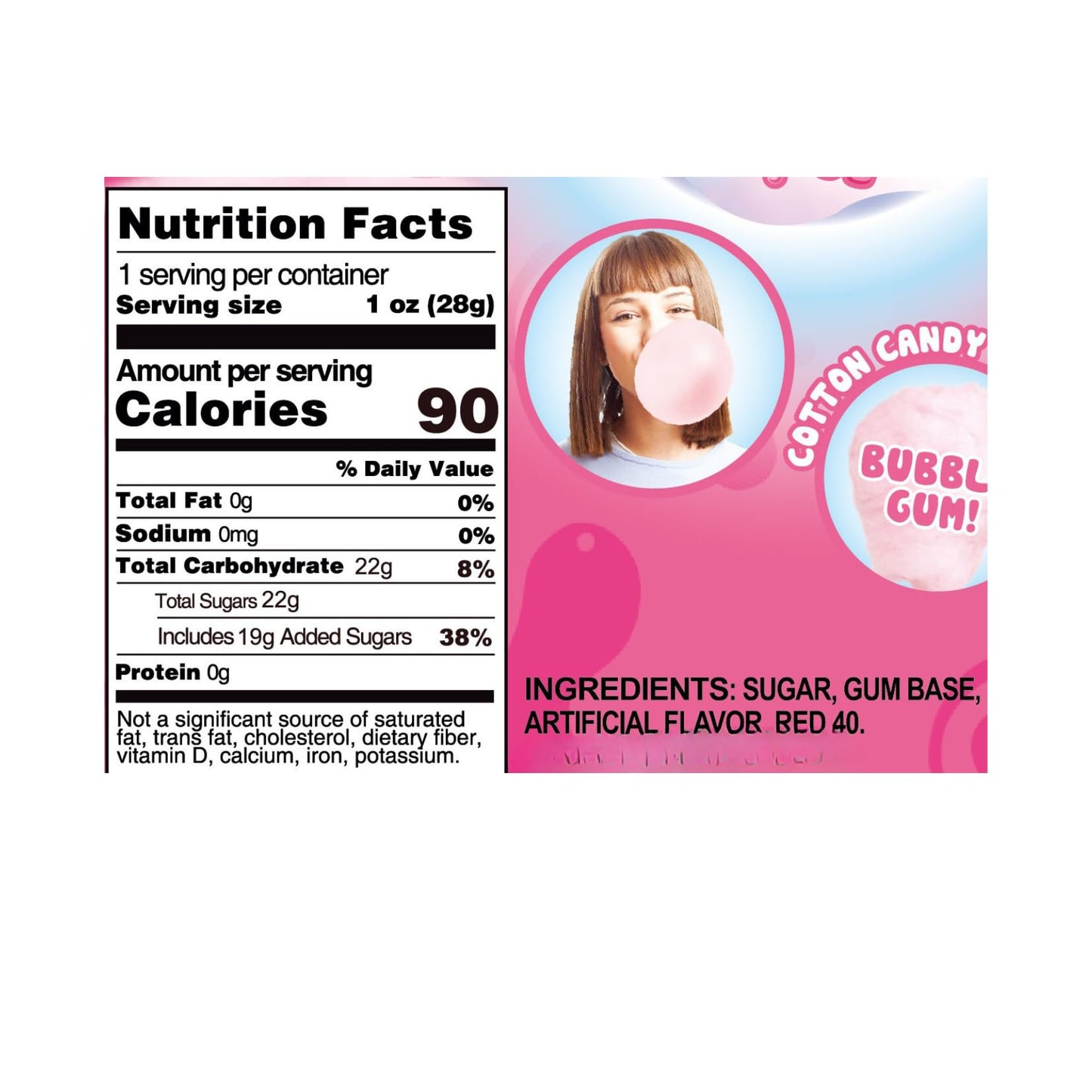 LYZAS SWEETS &   Kool-Aid Cotton Candy Bubble Gum Gift Pack, Strawberry, 3 oz (3 Bags)