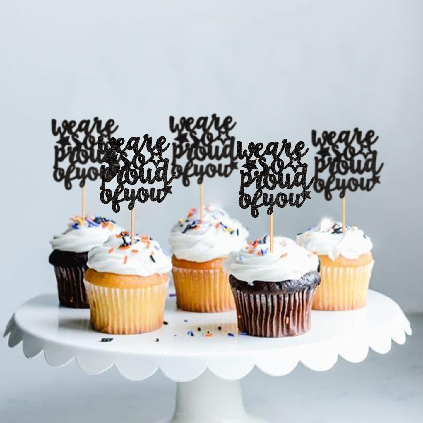 24 Pack 2025 Graduation Cupcake Toppers We Are So Proud Of You Cupcake Picks For 2025 Graduation Theme Birthday Party Supplies D