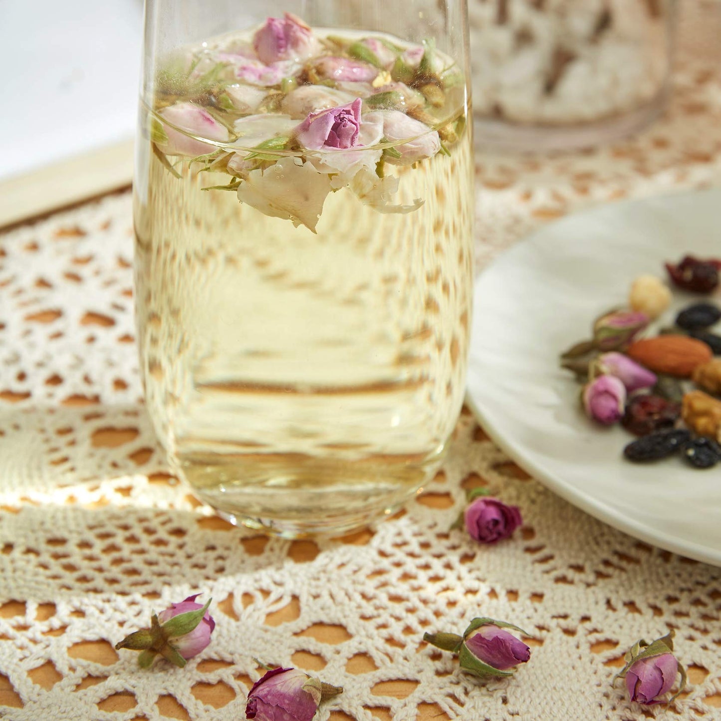 Chawuwarmsun-[A] Pink Rose Buds(3Oz),Loose Leaf Flower Petal Tea,Natural Fragrant Herbal Tea,Afternoon Tea