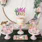 Wild One Birthday Cake Topper Girl - Wild One 1St Birthday Decorations Pink, Animal Print Cupcake Toppers, 31 Pcs Jungle Safari