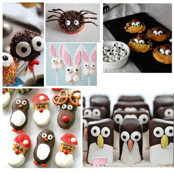 Georld 2 Bottle Candy Eyeballs Eyes Cake Cupcake Toppers Cookie Decorations,6.9 Ounce,Two Size Mixed