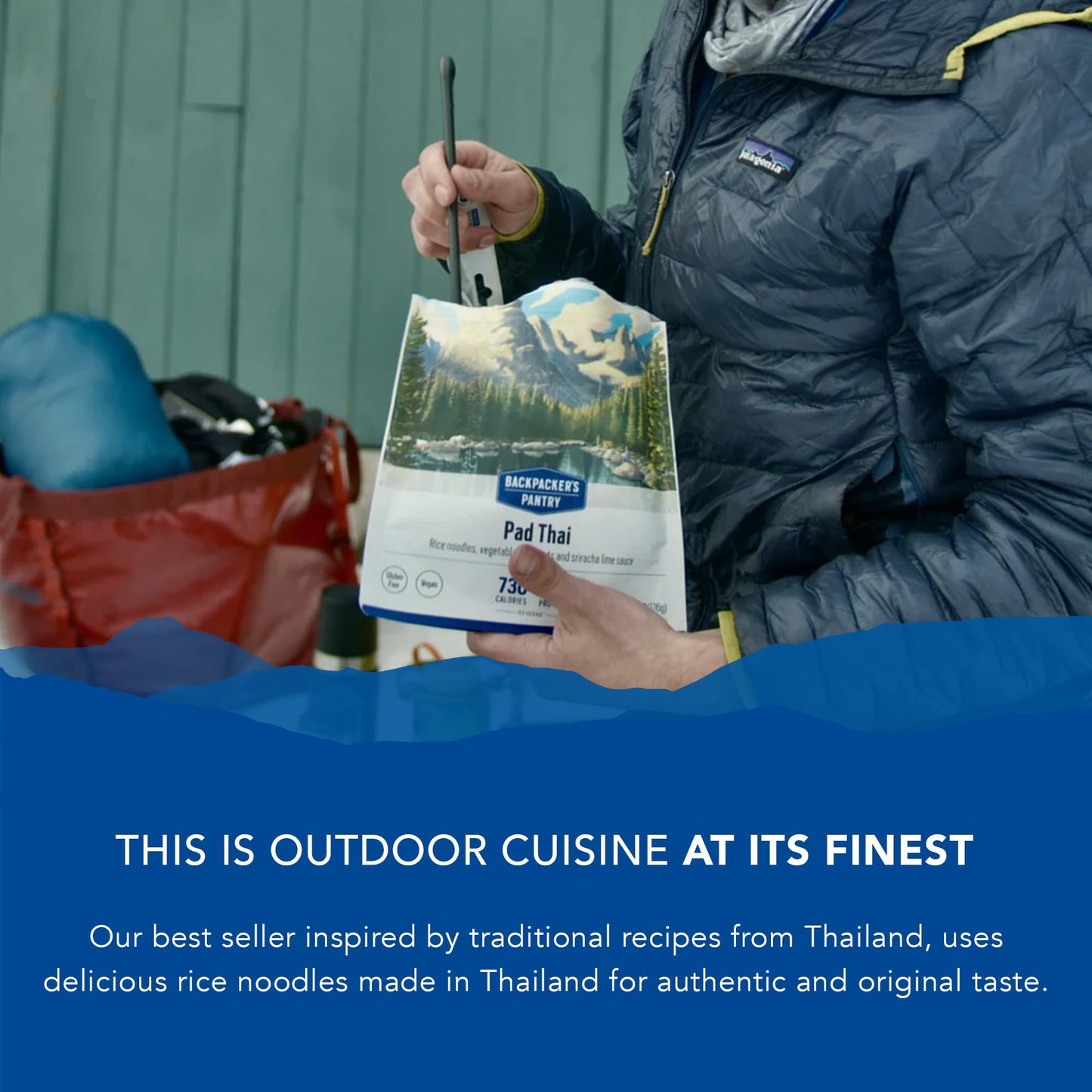 Backpacker s Pantry Pad Thai, 2 Servings Per Pouch (2 Count), Freeze Dried Food, 20 Grams of Protein