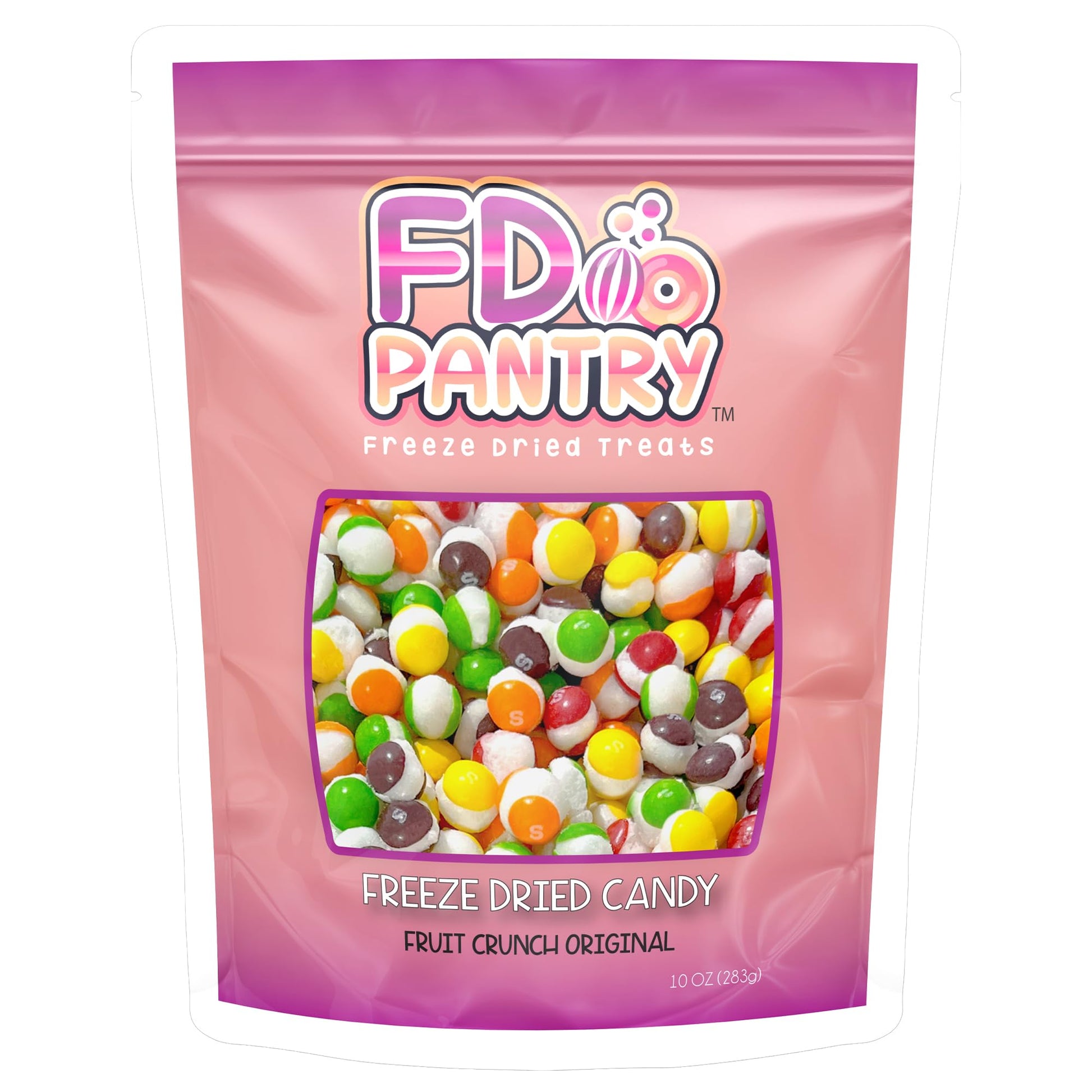 FD Pantry Fruit Crunch Original Rainbow Freeze Dried Candy - Assorted Fruit Flavors, 10 oz Pouch