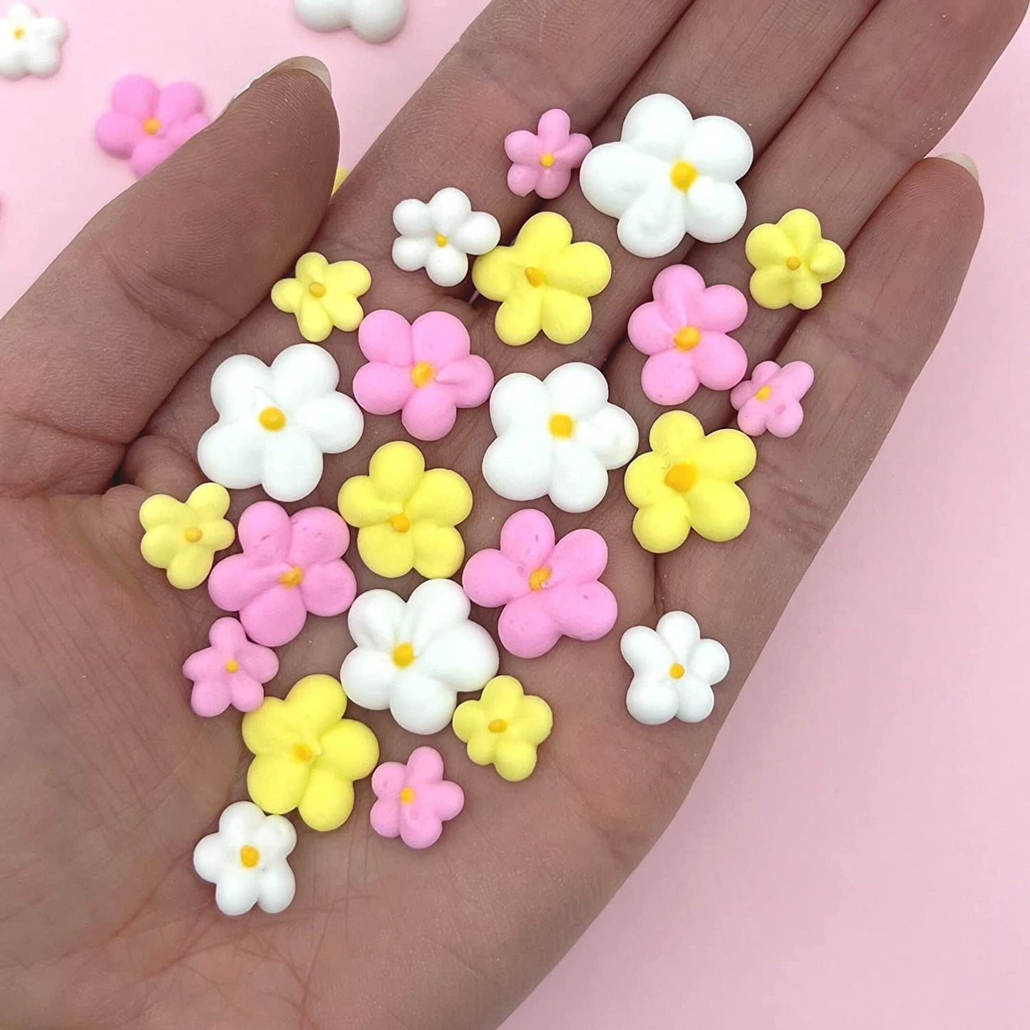 Royal Icing Blossoms | Icing Flowers | Mini Edible Flowers | Edible Roses | White Flowers | Icing Flowers | Sprinkle Mix | Cake