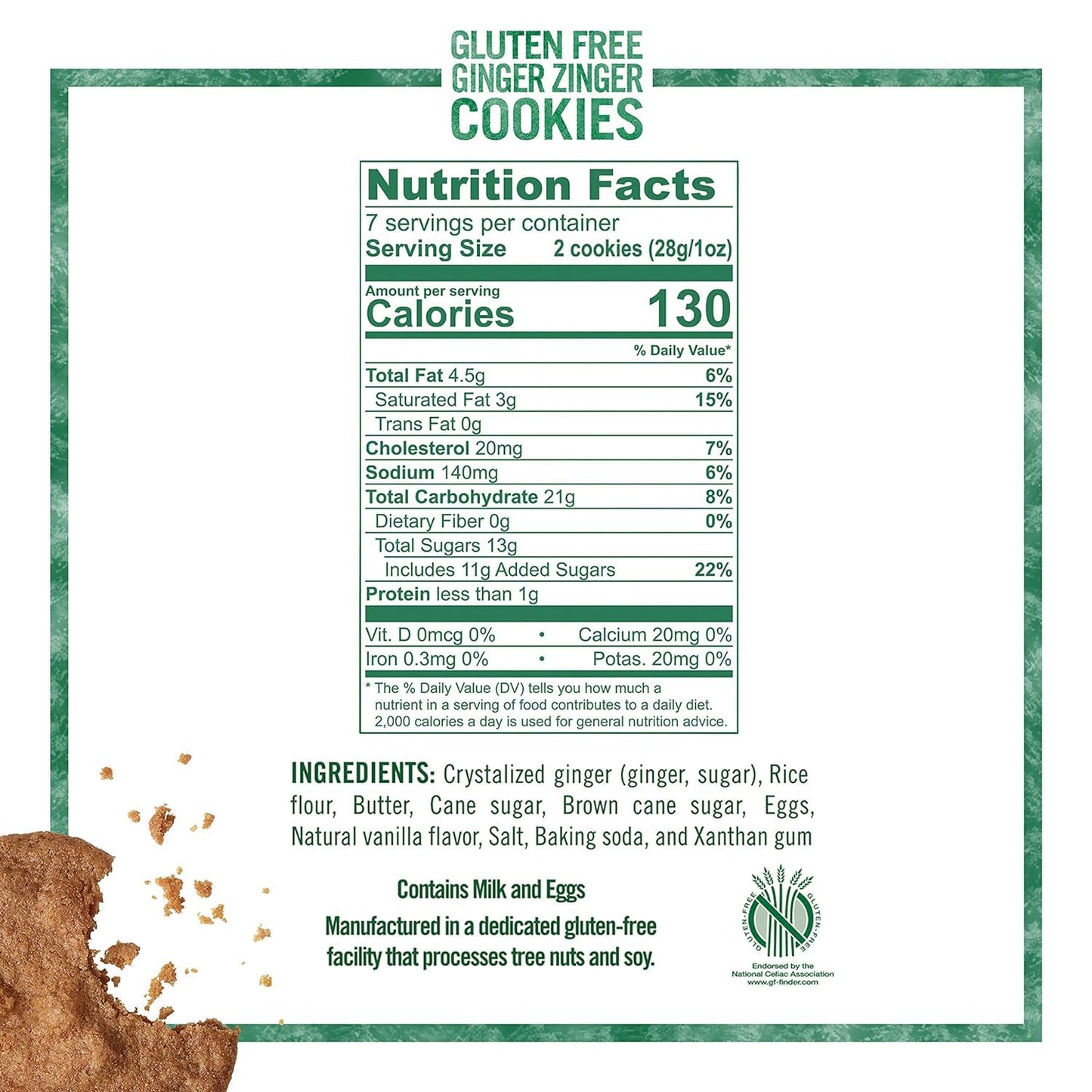Tates Bake Shop Gluten Free Cookies Ginger Zinger -- 7 oz - 2 pc