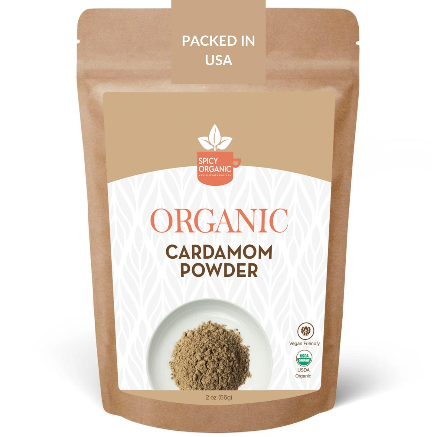 SPICY ORGANIC Ground Cardamom Powder - USDA Certified Organic, Non-GMO, 2 oz.