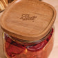Ball Stack & Store Glass Mason Jars with Wooden Lid, Used for Pantry, Cookies, Flour, Cereal, Rice, Sugar, Tea, Coffee Beans, Sp
