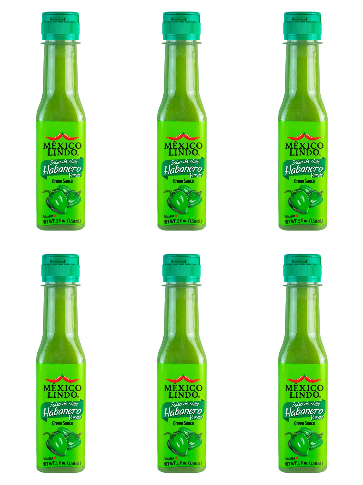 Mexico Lindo Green Habanero Hot Sauce | Real Green Habanero Chili Pepper | 75,900 Scoville Level | Enjoy with Mexican Food, Seaf